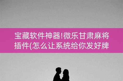宝藏软件神器!微乐甘肃麻将插件(怎么让系统给你发好牌)