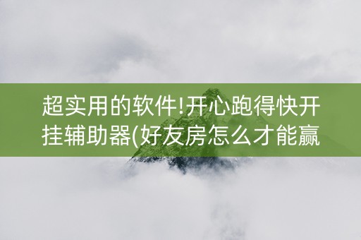 超实用的软件!开心跑得快开挂辅助器(好友房怎么才能赢)