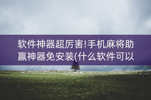 软件神器超厉害!手机麻将助赢神器免安装(什么软件可以赢)