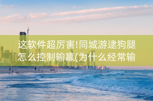 这软件超厉害!同城游逮狗腿怎么控制输赢(为什么经常输)