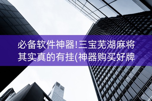 必备软件神器!三宝芜湖麻将其实真的有挂(神器购买好牌规律)