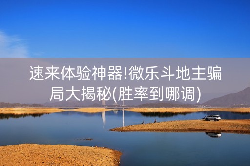 速来体验神器!微乐斗地主骗局大揭秘(胜率到哪调)
