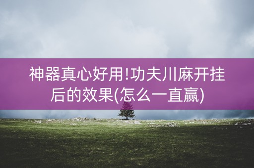 神器真心好用!功夫川麻开挂后的效果(怎么一直赢)