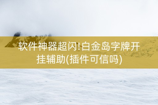 软件神器超闪!白金岛字牌开挂辅助(插件可信吗)