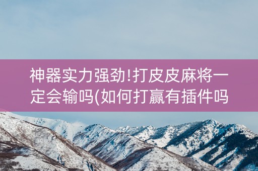 神器实力强劲!打皮皮麻将一定会输吗(如何打赢有插件吗)