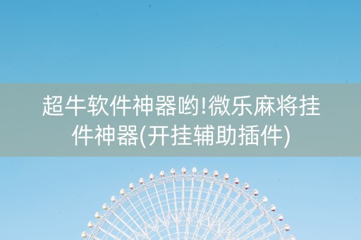 超牛软件神器哟!微乐麻将挂件神器(开挂辅助插件)