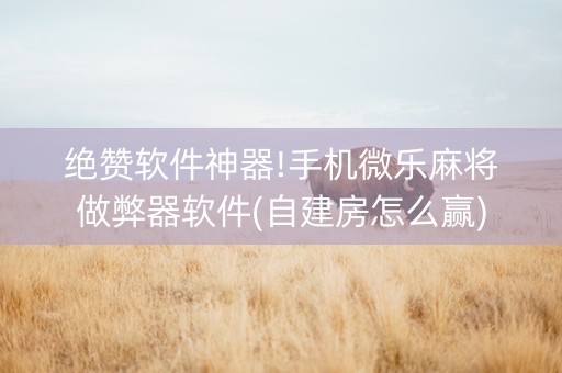 绝赞软件神器!手机微乐麻将做弊器软件(自建房怎么赢)