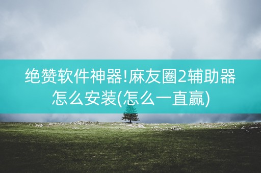 绝赞软件神器!麻友圈2辅助器怎么安装(怎么一直赢)