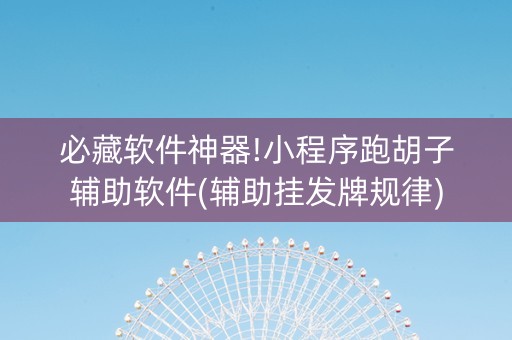 必藏软件神器!小程序跑胡子辅助软件(辅助挂发牌规律)