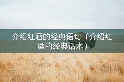 介绍红酒的经典语句（介绍红酒的经典话术）