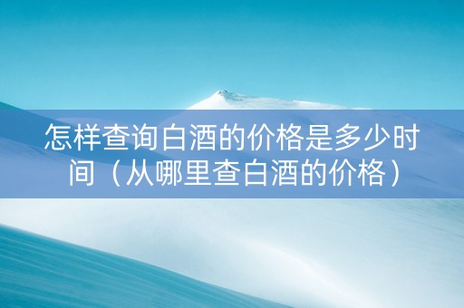 怎样查询白酒的价格是多少时间（从哪里查白酒的价格）