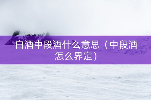 白酒中段酒什么意思（中段酒怎么界定）