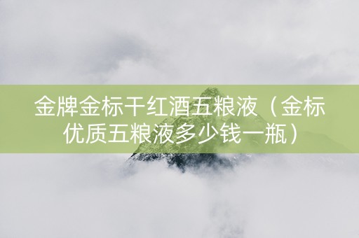 金牌金标干红酒五粮液（金标优质五粮液多少钱一瓶）