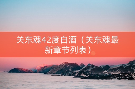 关东魂42度白酒（关东魂最新章节列表）