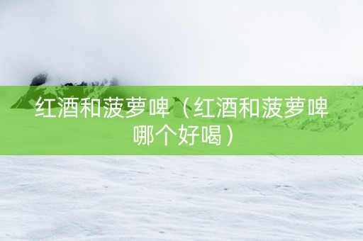 红酒和菠萝啤（红酒和菠萝啤哪个好喝）