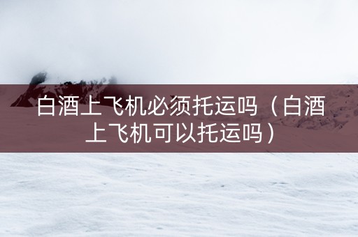 白酒上飞机必须托运吗（白酒上飞机可以托运吗）