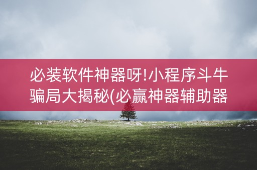 必装软件神器呀!小程序斗牛骗局大揭秘(必赢神器辅助器)