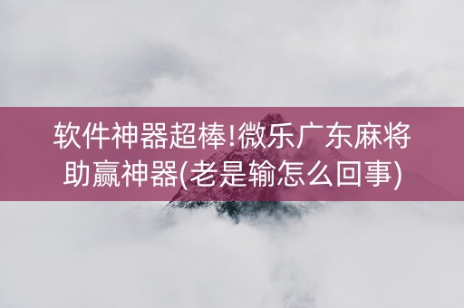 软件神器超棒!微乐广东麻将助赢神器(老是输怎么回事)