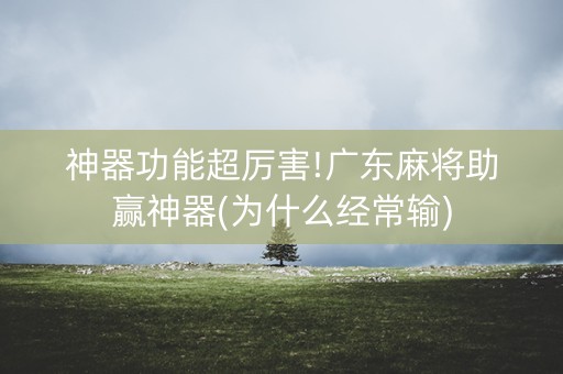 神器功能超厉害!广东麻将助赢神器(为什么经常输)