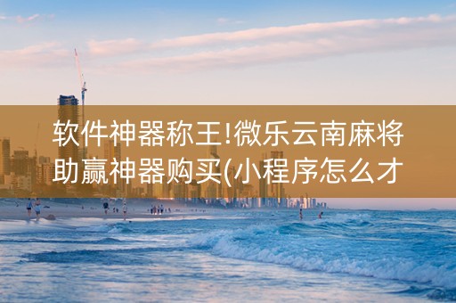 软件神器称王!微乐云南麻将助赢神器购买(小程序怎么才会赢)