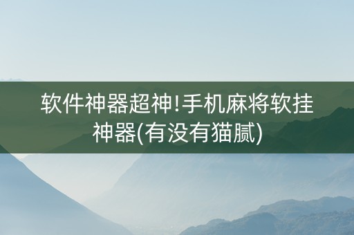 软件神器超神!手机麻将软挂神器(有没有猫腻)