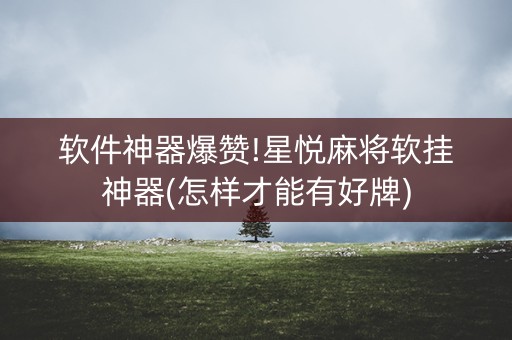 软件神器爆赞!星悦麻将软挂神器(怎样才能有好牌)