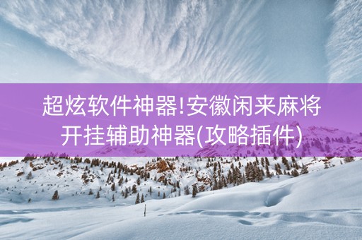 超炫软件神器!安徽闲来麻将开挂辅助神器(攻略插件)