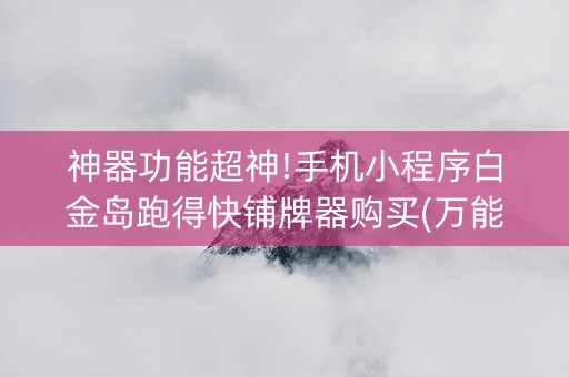 神器功能超神!手机小程序白金岛跑得快铺牌器购买(万能开挂神器)
