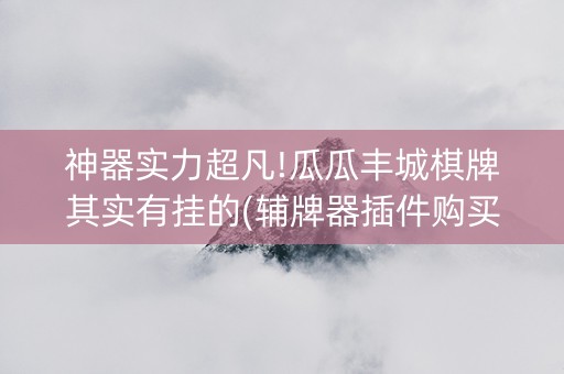 神器实力超凡!瓜瓜丰城棋牌其实有挂的(辅牌器插件购买)