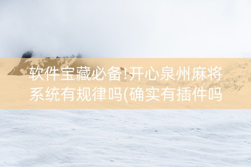 软件宝藏必备!开心泉州麻将系统有规律吗(确实有插件吗)