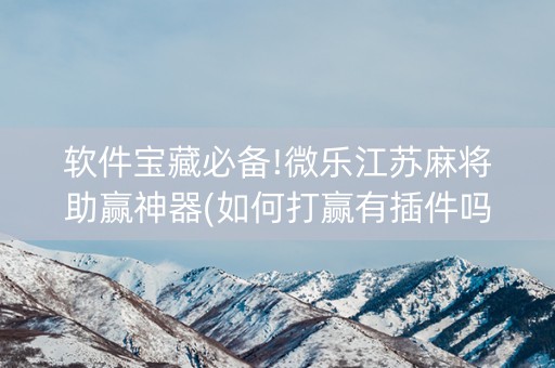 软件宝藏必备!微乐江苏麻将助赢神器(如何打赢有插件吗)