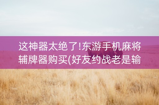 这神器太绝了!东游手机麻将辅牌器购买(好友约战老是输)