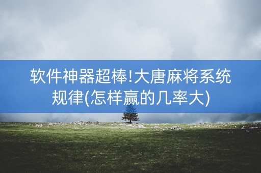软件神器超棒!大唐麻将系统规律(怎样赢的几率大)