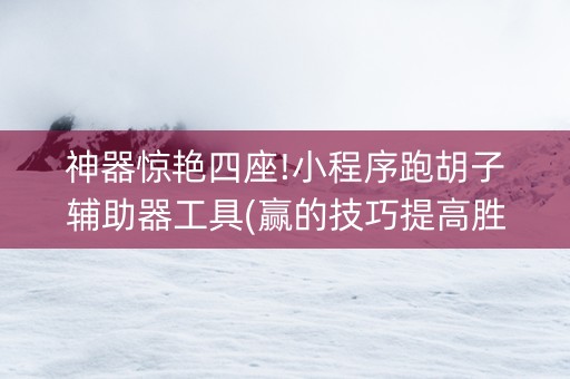 神器惊艳四座!小程序跑胡子辅助器工具(赢的技巧提高胜率)