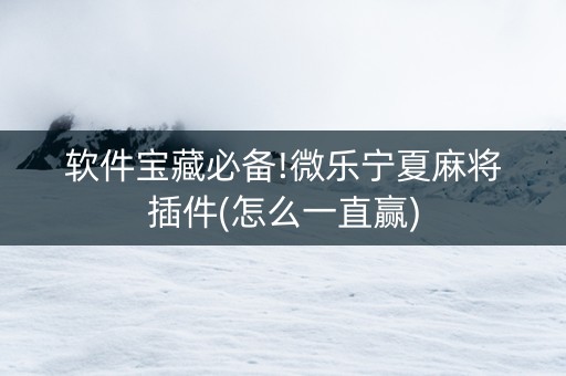 软件宝藏必备!微乐宁夏麻将插件(怎么一直赢)