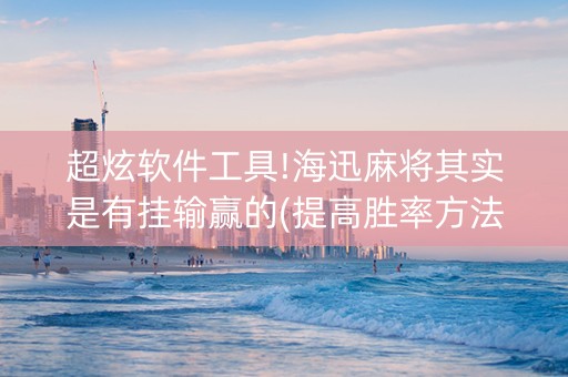 超炫软件工具!海迅麻将其实是有挂输赢的(提高胜率方法)