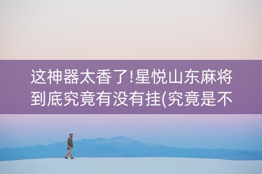 这神器太香了!星悦山东麻将到底究竟有没有挂(究竟是不是有挂)
