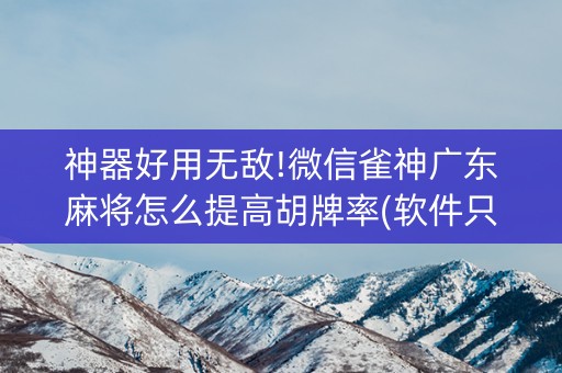 神器好用无敌!微信雀神广东麻将怎么提高胡牌率(软件只赢不输)