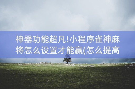 神器功能超凡!小程序雀神麻将怎么设置才能赢(怎么提高赢牌率)