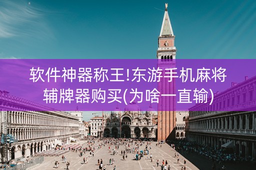 软件神器称王!东游手机麻将辅牌器购买(为啥一直输)