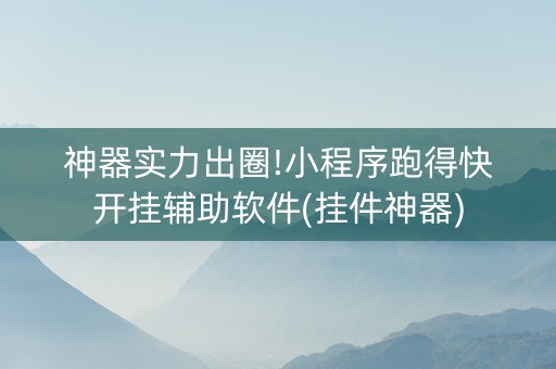 神器实力出圈!小程序跑得快开挂辅助软件(挂件神器)