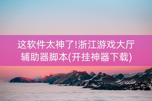 这软件太神了!浙江游戏大厅辅助器脚本(开挂神器下载)