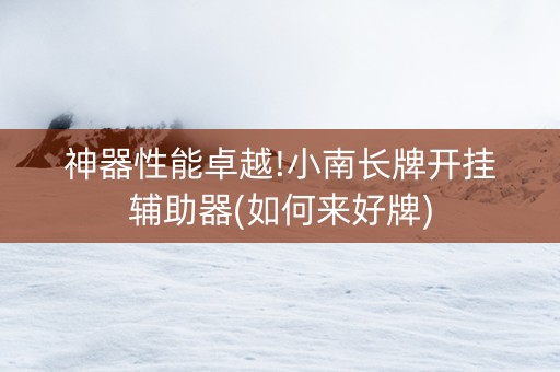 神器性能卓越!小南长牌开挂辅助器(如何来好牌)