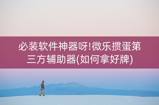 必装软件神器呀!微乐掼蛋第三方辅助器(如何拿好牌)