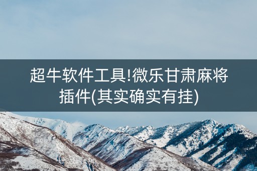 超牛软件工具!微乐甘肃麻将插件(其实确实有挂)
