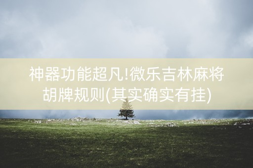 神器功能超凡!微乐吉林麻将胡牌规则(其实确实有挂)