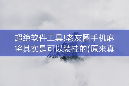 超绝软件工具!老友圈手机麻将其实是可以装挂的(原来真的有挂)