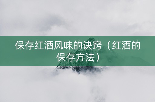 保存红酒风味的诀窍（红酒的保存方法）