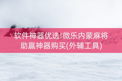 软件神器优选!微乐内蒙麻将助赢神器购买(外辅工具)