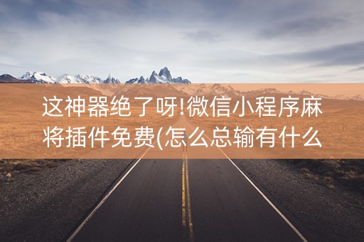 这神器绝了呀!微信小程序麻将插件免费(怎么总输有什么猫腻)